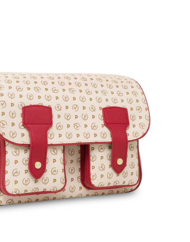 Pollini Borsa A Spalla Multitasche Heritage Logo Classic Avorio/lacca Italy