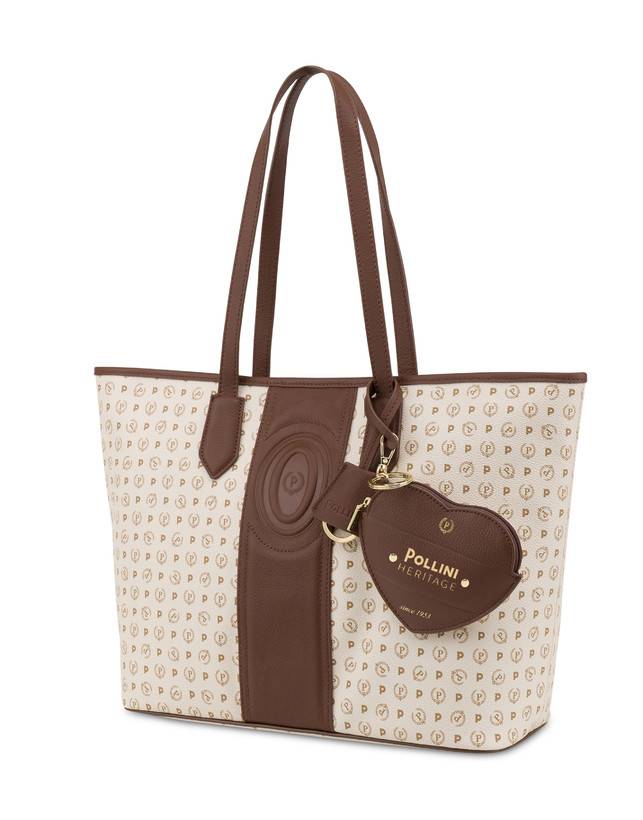 Pollini Shopping Bag Heritage 70th Anniversary Avorio/marrone Spedizione Gratuita