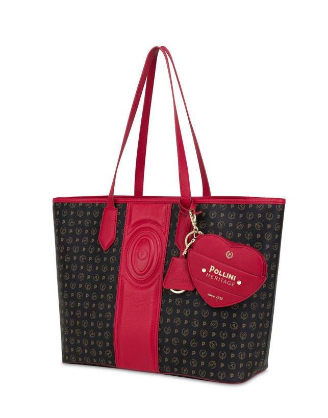 Pollini Shopping Bag Heritage 70th Anniversary Nero/rosso Consegna Veloce