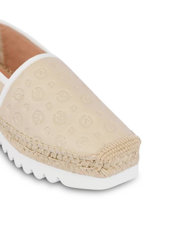 Pollini Espadrillas Heritage Logo Embossed Avorio Affare Del Giorno