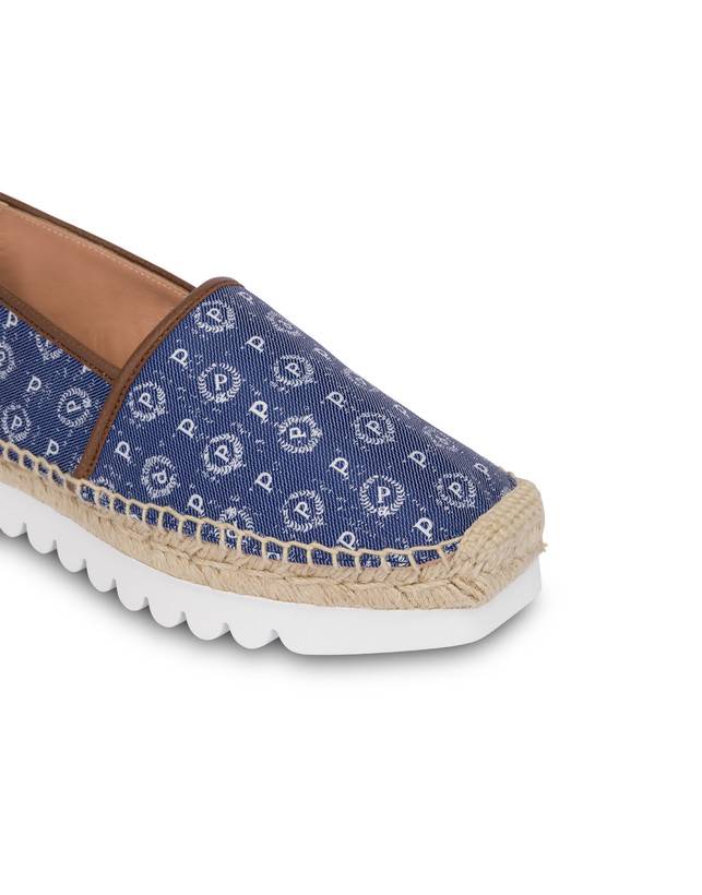 Pollini Espadrillas Heritage Denim Jacquard Blu/marrone Prezzo Ridotto