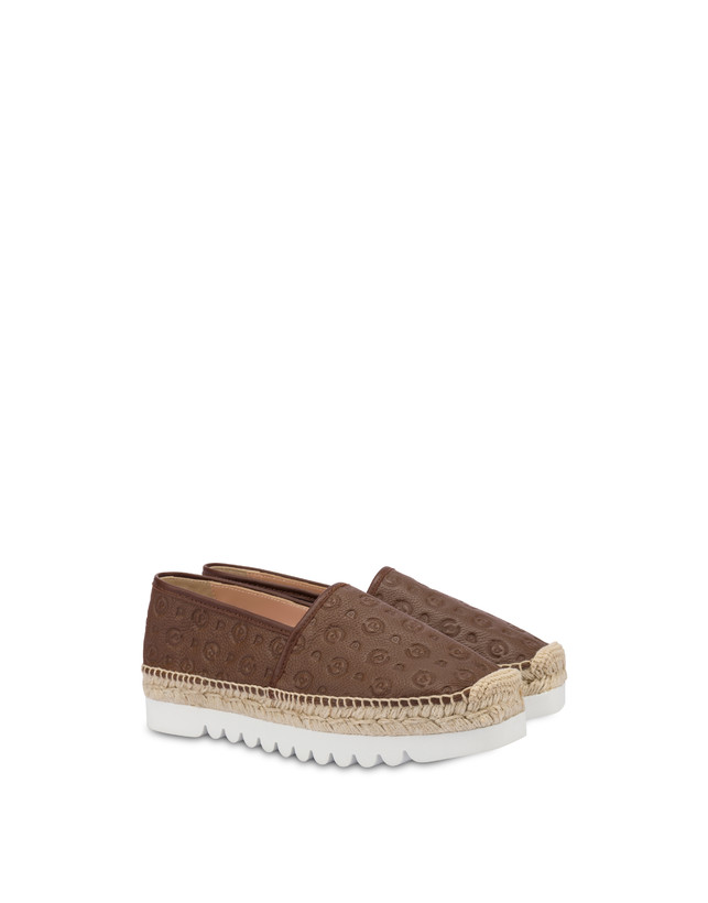 Pollini Espadrillas Heritage Logo Embossed Marrone Sottocosto