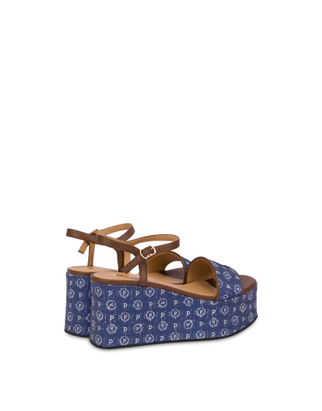 Pollini Zeppa Heritage Denim Jacquard Blu/marrone Novità