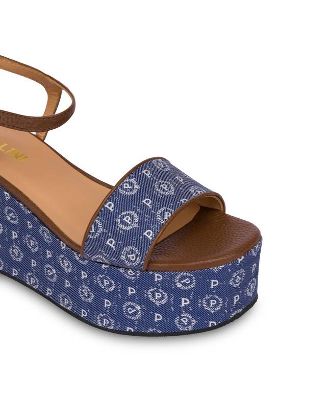 Pollini Zeppa Heritage Denim Jacquard Blu/marrone Novità