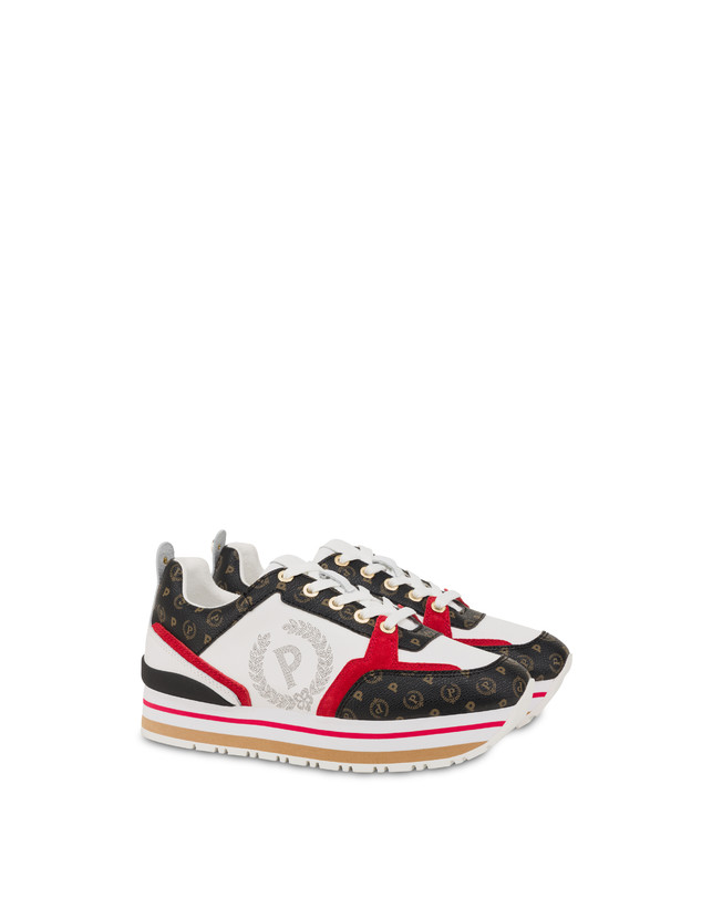 Pollini Sneakers In Vitello Heritage Forever Nero/rosso/bianco Economico