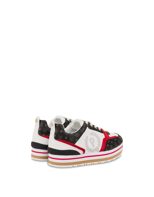 Pollini Sneakers In Vitello Heritage Forever Nero/rosso/bianco Economico