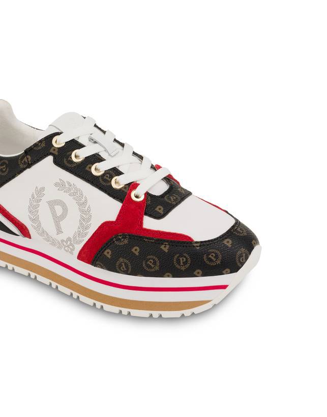 Pollini Sneakers In Vitello Heritage Forever Nero/rosso/bianco Economico