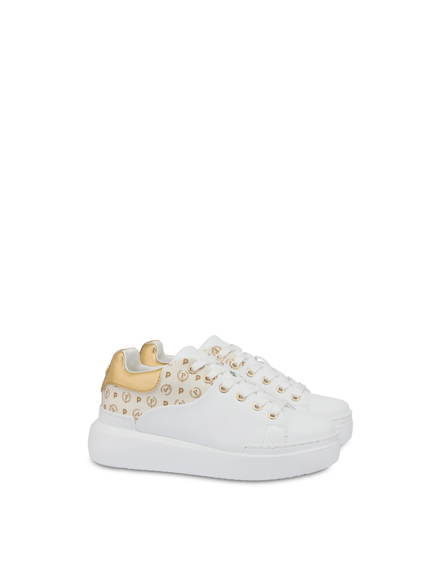 Pollini Sneakers Carrie Heritage Avorio/bianco/oro In Vendita