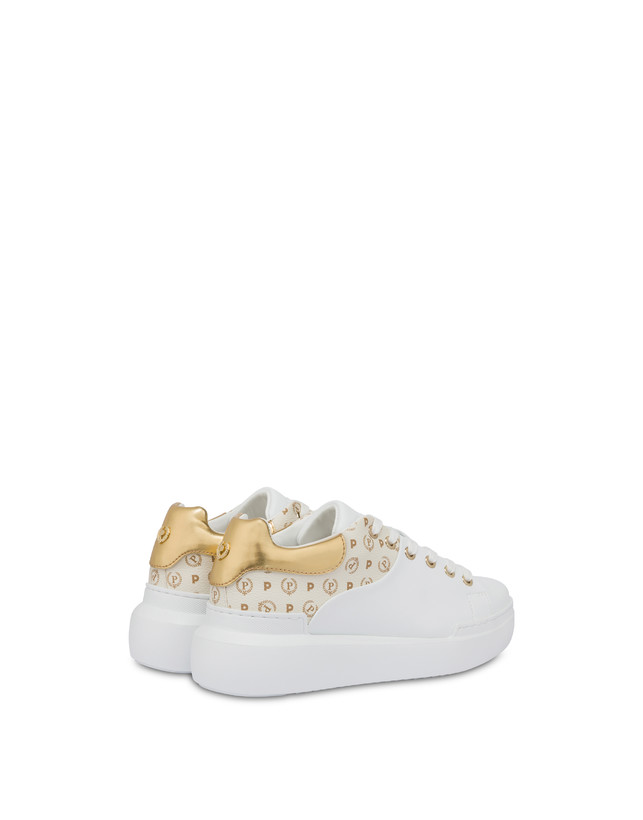 Pollini Sneakers Carrie Heritage Avorio/bianco/oro In Vendita