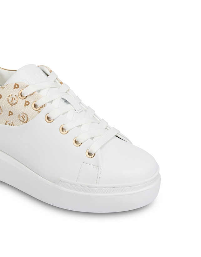 Pollini Sneakers Carrie Heritage Avorio/bianco/oro In Vendita