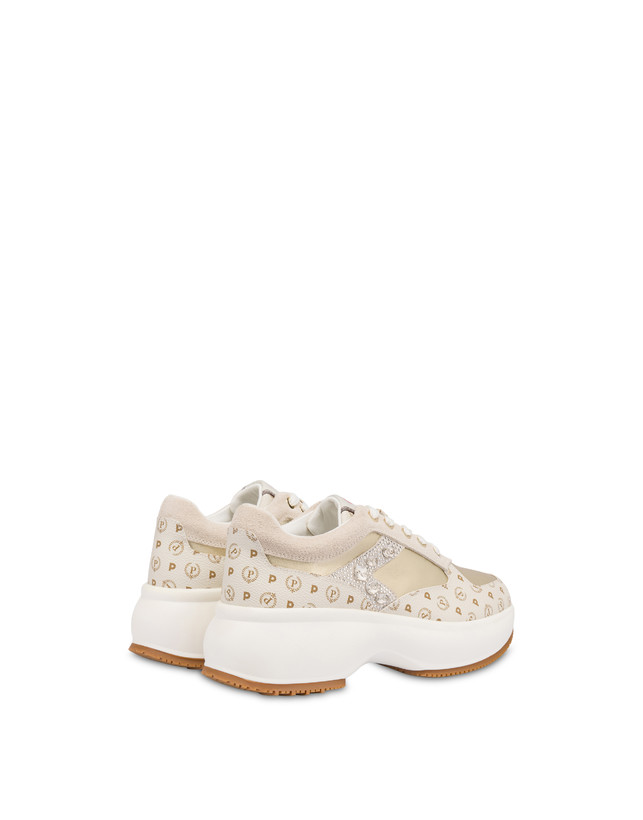 Pollini Sneakers Con Pietre E Strass Forever Avorio/platino I Più Venduti