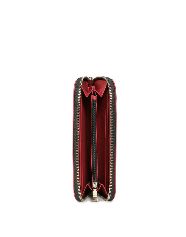 Pollini Portafoglio Zip Around Heritage Logo Classic Nero/lacca Promozione