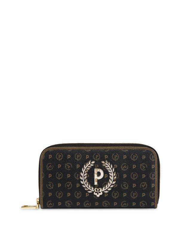 Pollini Portafoglio Con Zip Special Heritage. Avorio/nero/bronzo