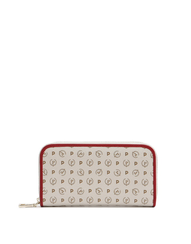 Pollini Portafoglio Zip Around Heritage Logo Classic Avorio/lacca