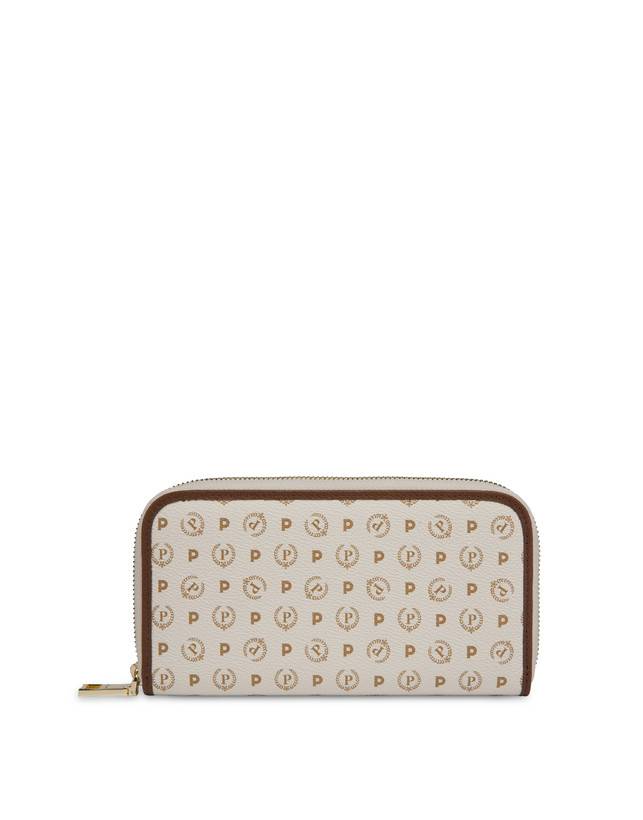 Pollini Portafoglio Zip Around Heritage Logo Classic Avorio/marrone