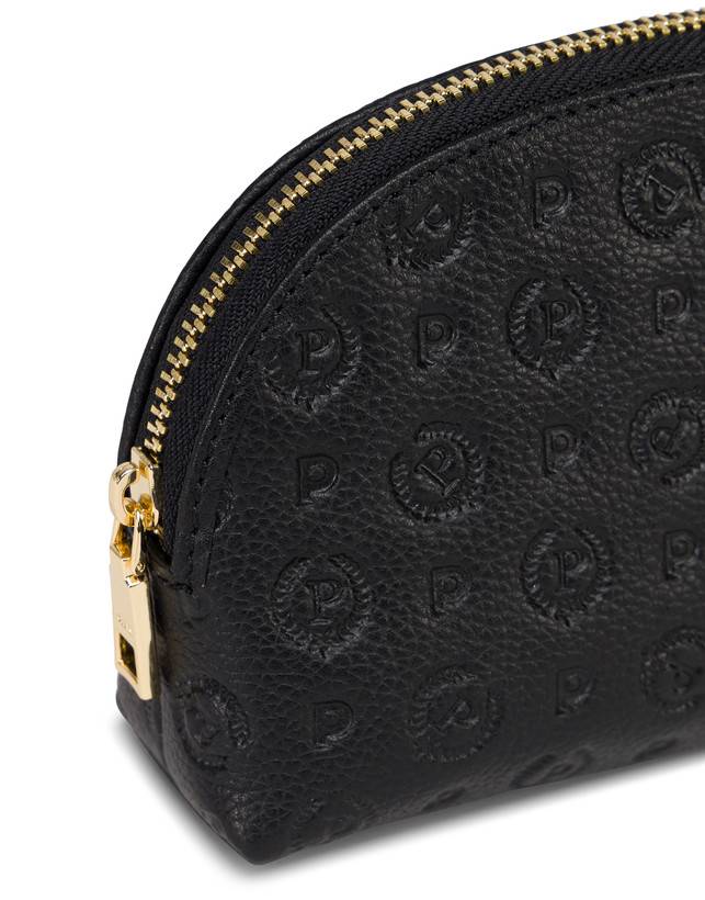 Pollini Pouch Heritage Logo Embossed Nero Prezzo Ridotto