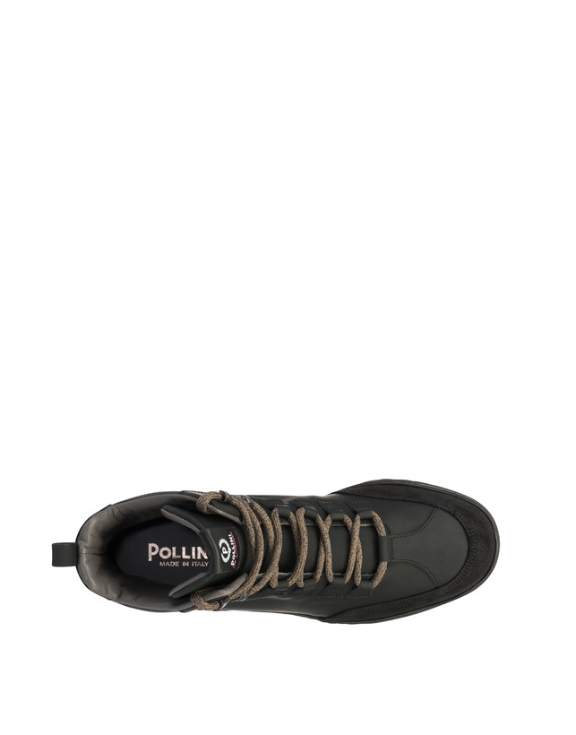 Pollini Pedule Mid In Vitello Ice Cracker Nero/nero/nero In Vendita