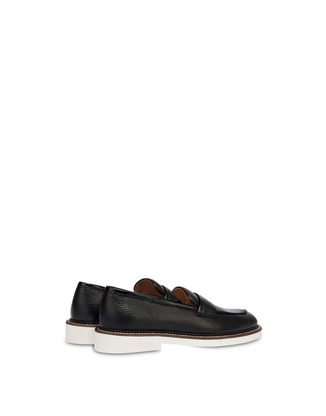 Pollini Mocassini In Vitello Mannish Nero/nero Saldi Di Fabbrica