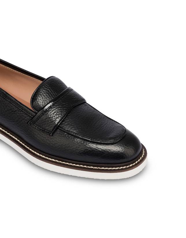 Pollini Mocassini In Vitello Mannish Nero/nero Saldi Di Fabbrica