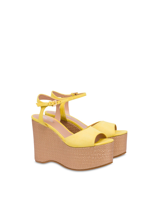 Pollini Sandali In Nappa Con Zeppa Capri Sun/naturale Italia