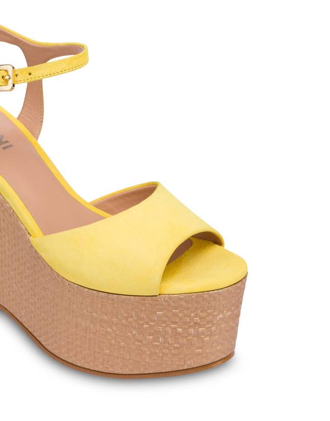 Pollini Sandali In Nappa Con Zeppa Capri Sun/naturale Italia
