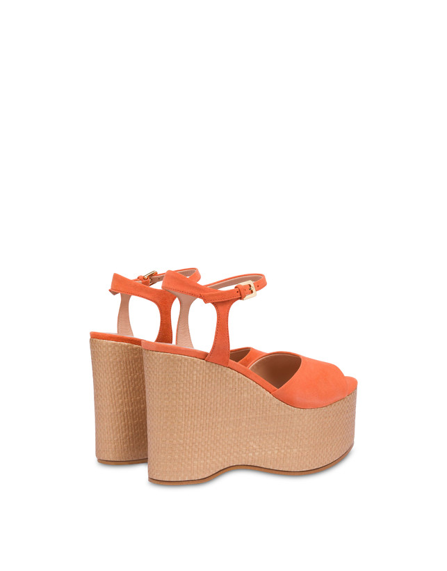 Pollini Sandali In Nappa Con Zeppa Capri Coral/naturale 2025
