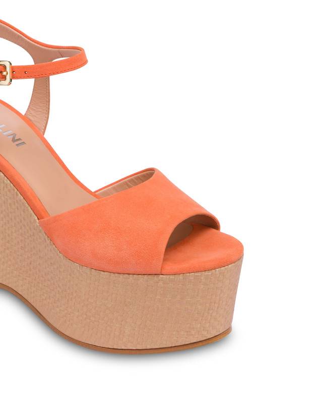Pollini Sandali In Nappa Con Zeppa Capri Coral/naturale 2025