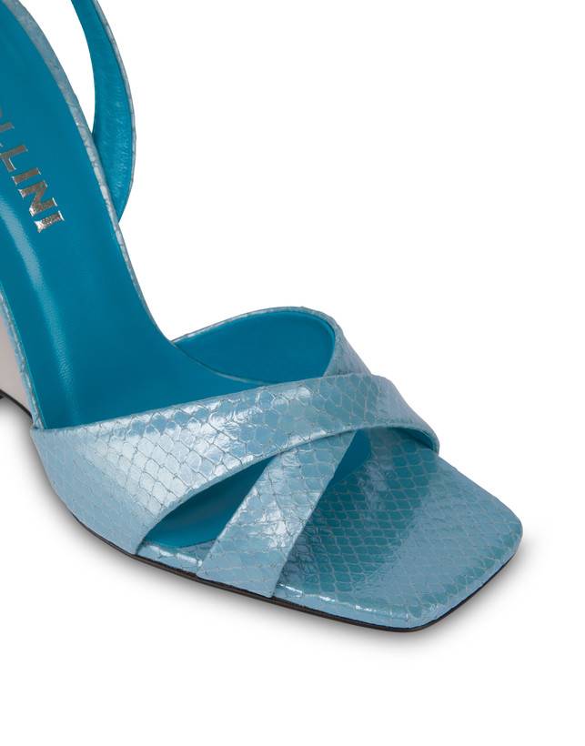 Pollini Sandali Con Zeppa Stampa Pitone Cote D'azur Pool/argento Qualità