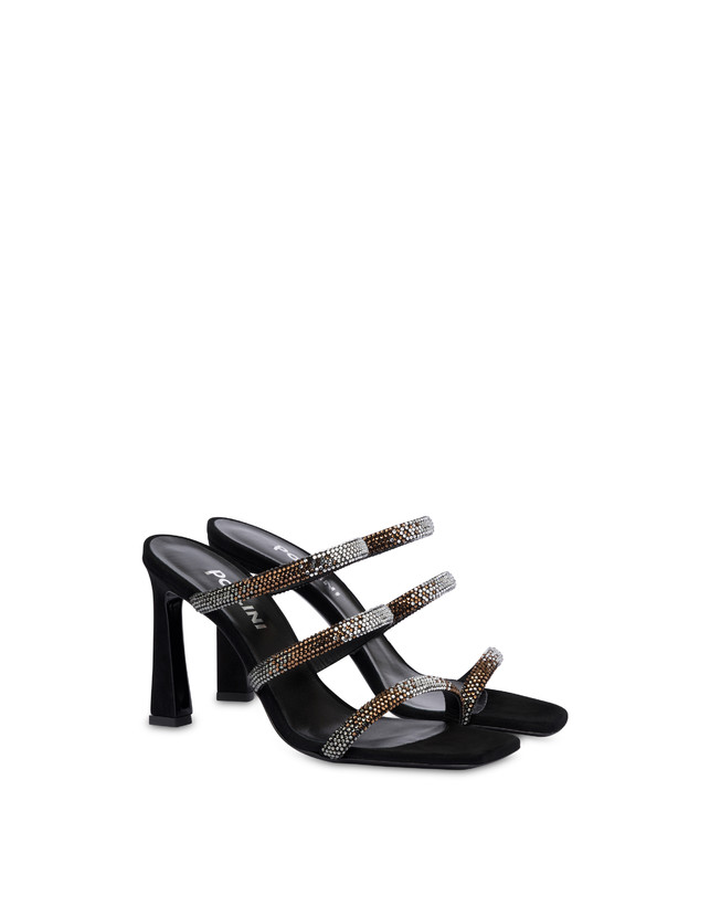 Pollini Mules Con Tacco Bling Bling Nero Vendita