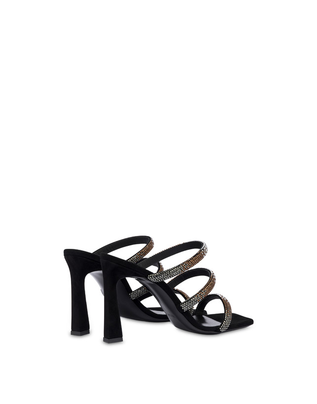 Pollini Mules Con Tacco Bling Bling Nero Vendita