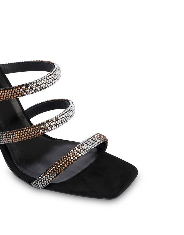 Pollini Mules Con Tacco Bling Bling Nero Vendita