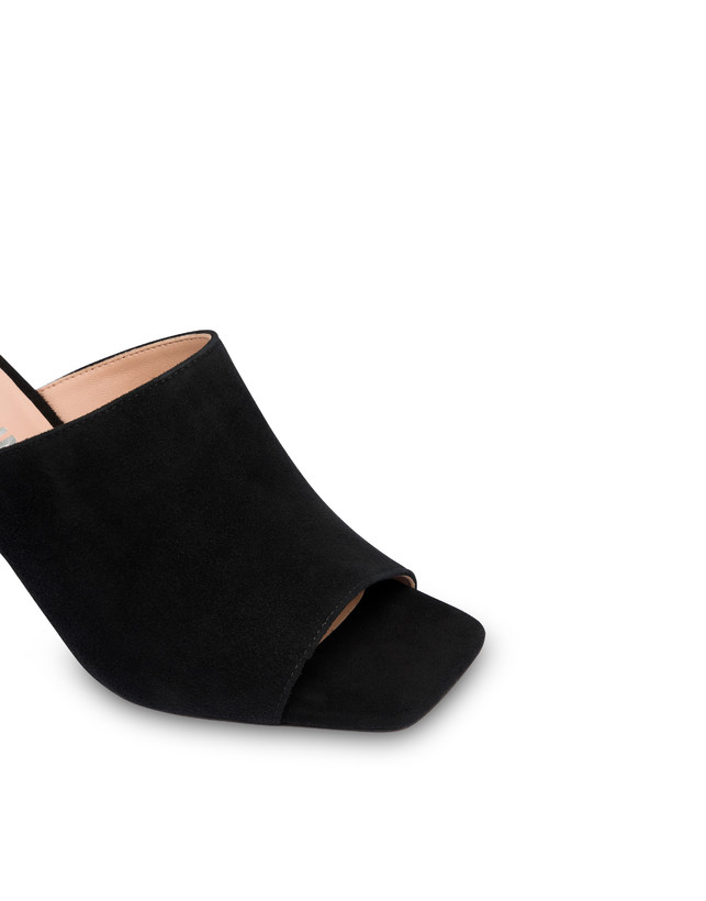 Pollini Mules Con Tacco In Camoscio Nina Nero Pezzi Unici