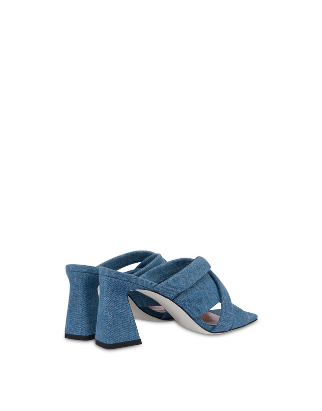 Pollini Mules Con Tacco In Tessuto Denim Denim Negozi Online