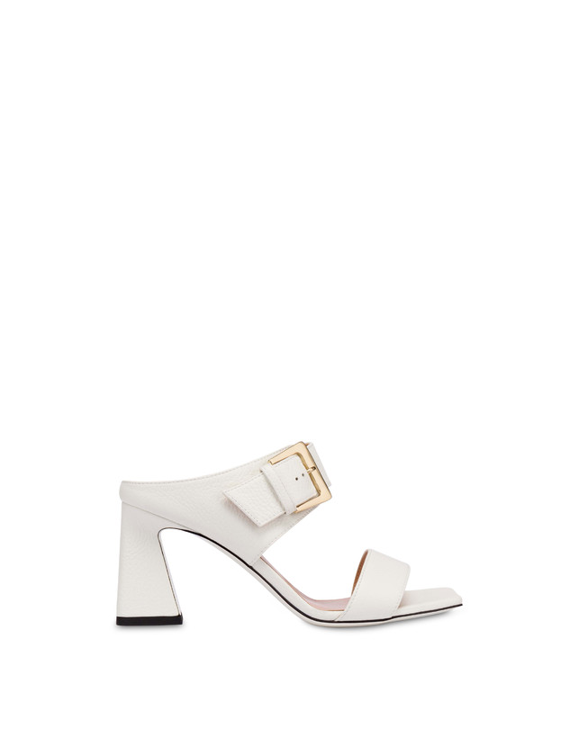Pollini Sandali In Vitello Bottalato Con Fibbia Ethos Bianco