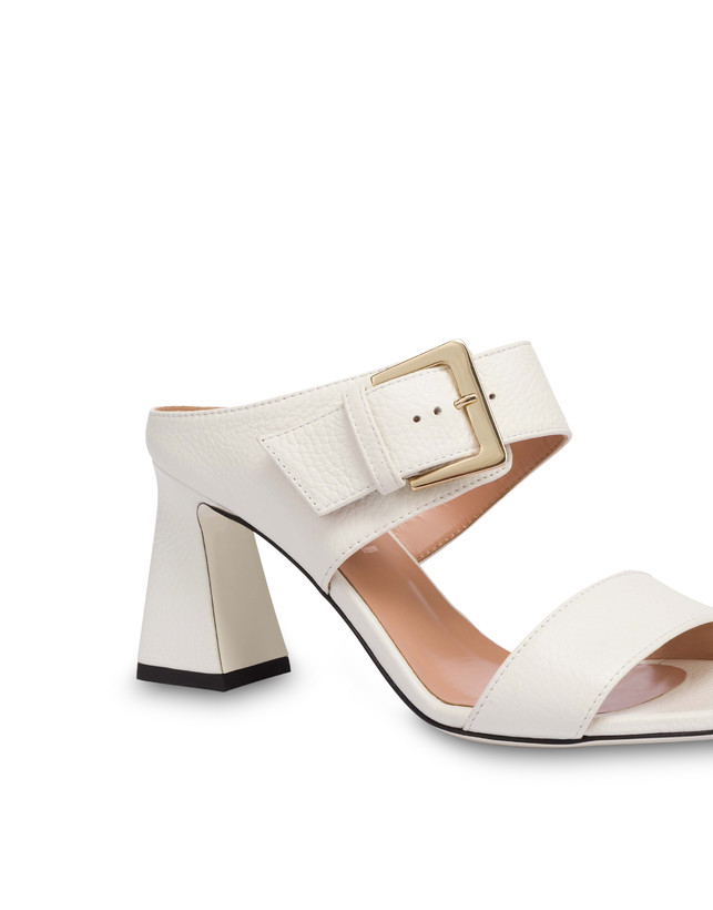 Pollini Sandali In Vitello Bottalato Con Fibbia Ethos Bianco Acquista Ora