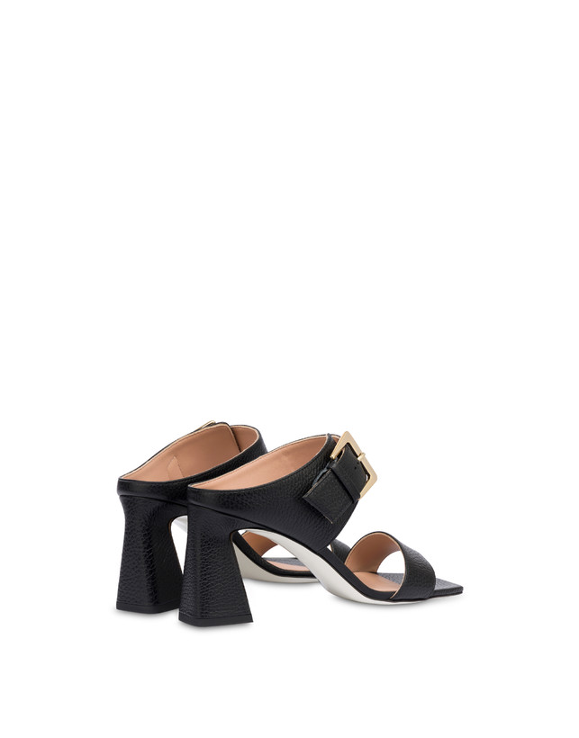 Pollini Sandali In Vitello Bottalato Con Fibbia Ethos Nero Consegna Veloce