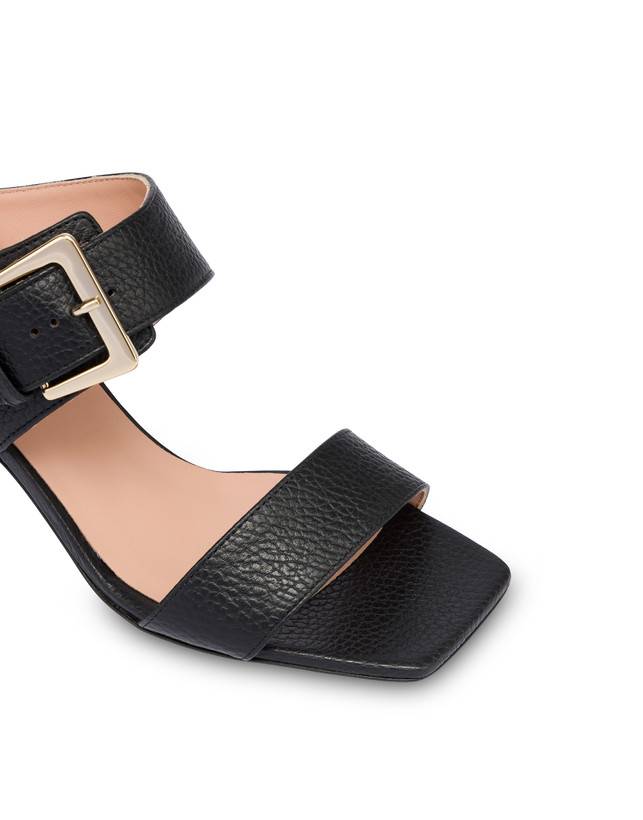 Pollini Sandali In Vitello Bottalato Con Fibbia Ethos Nero Consegna Veloce