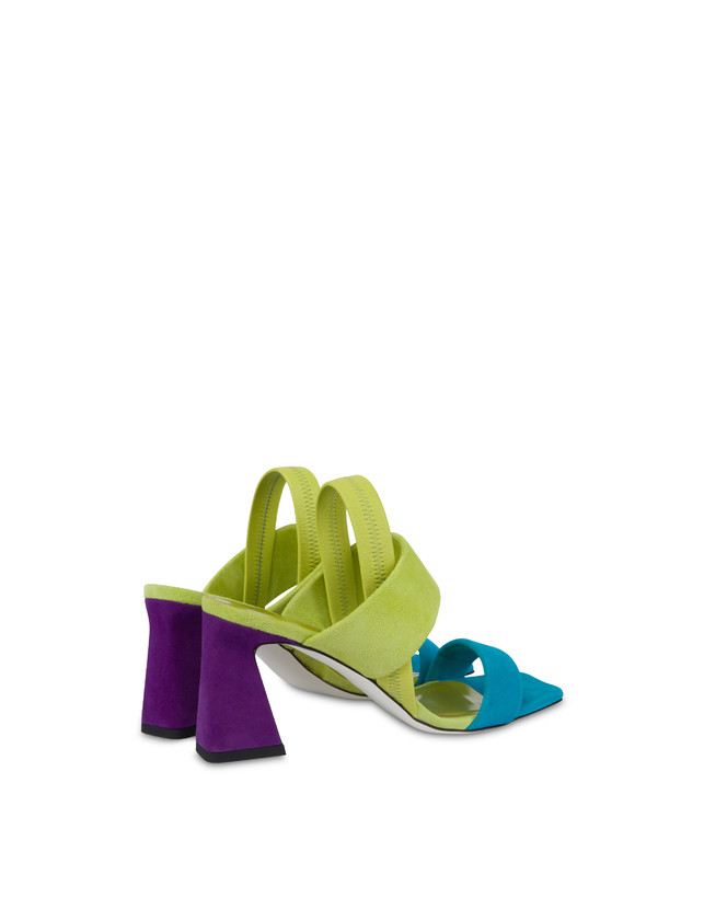 Pollini Sandali In Camoscio Color Explosion Pool/apple/iris Fino Al -60%