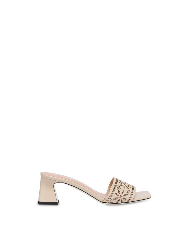 Pollini Sandali In Vitello Laserato Desert Rose Sabbia