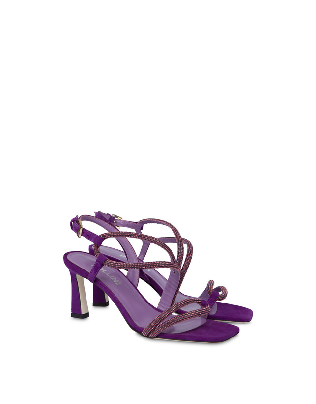Pollini Sandali In Camoscio Con Strass Bling Bling Iris Hotsell