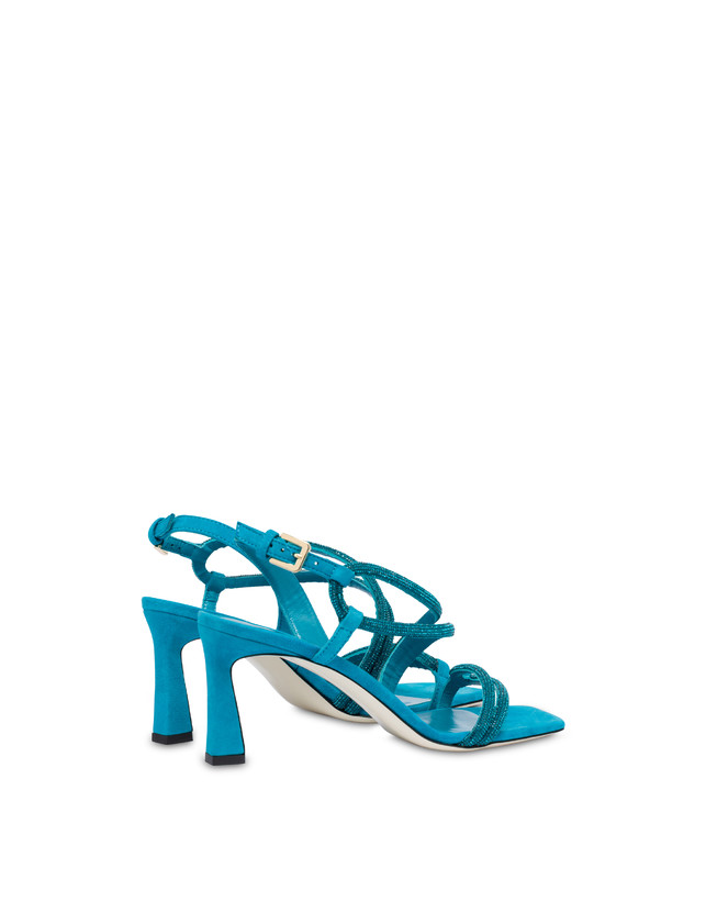 Pollini Sandali In Camoscio Con Strass Bling Bling Pool Vendita Calda