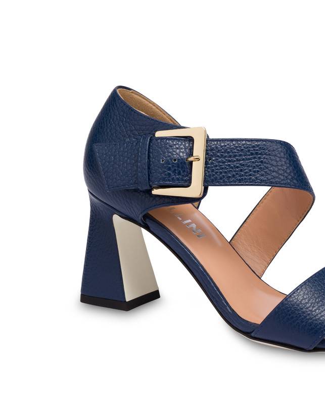 Pollini Sandali In Vitello Con Fibbia Ethos Navy Nuova