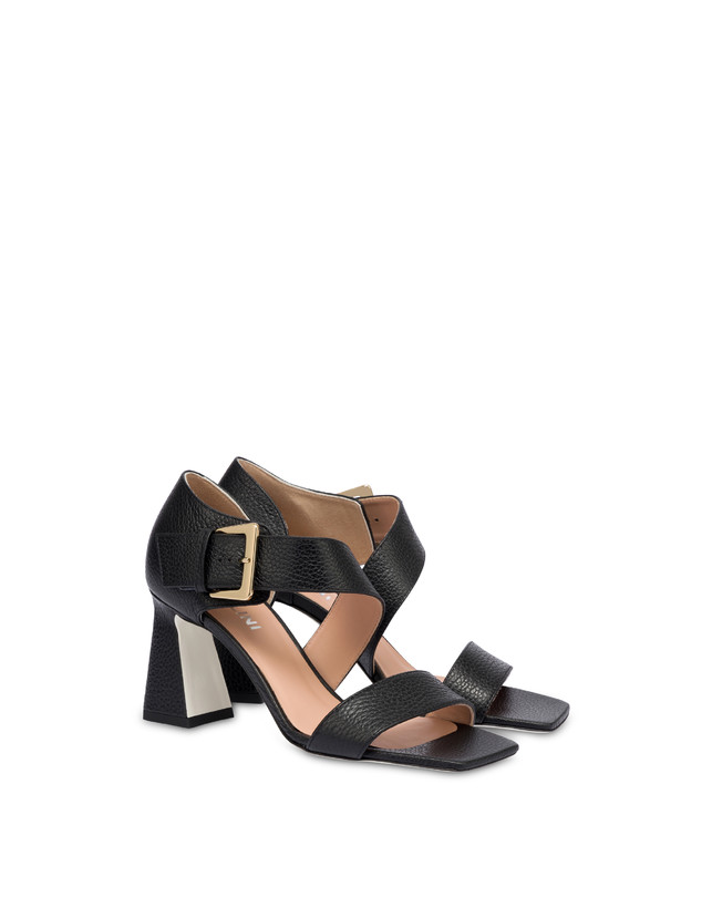 Pollini Sandali In Vitello Con Fibbia Ethos Nero Moda