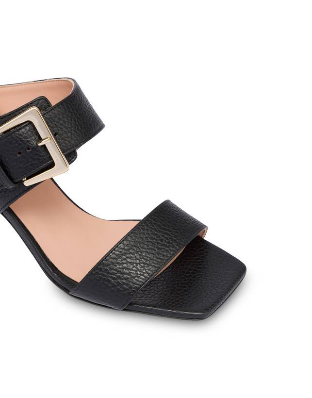 Pollini Sandali In Vitello Con Fibbia Ethos Nero Moda