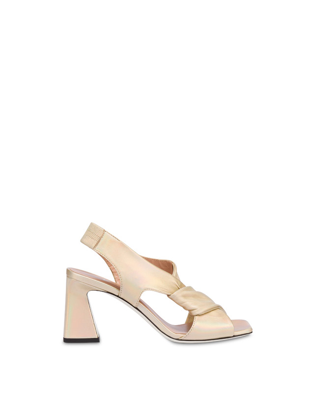 Pollini Sandali In Nappa Iridescente Oasis Sabbia