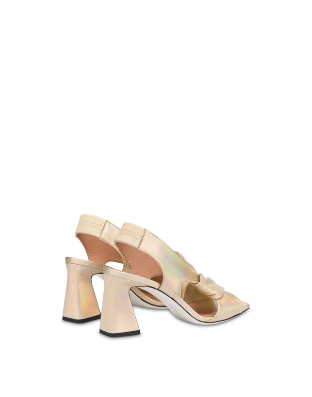 Pollini Sandali In Nappa Iridescente Oasis Sabbia Nuovo