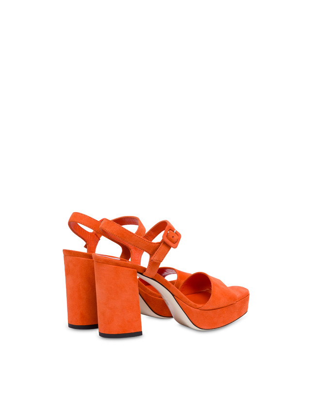 Pollini Sandali Con Plateau In Camoscio Seventy Coral Qualità Garantita