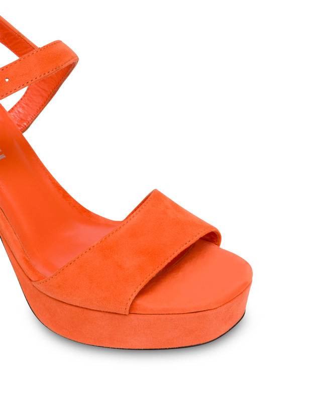 Pollini Sandali Con Plateau In Camoscio Seventy Coral Qualità Garantita