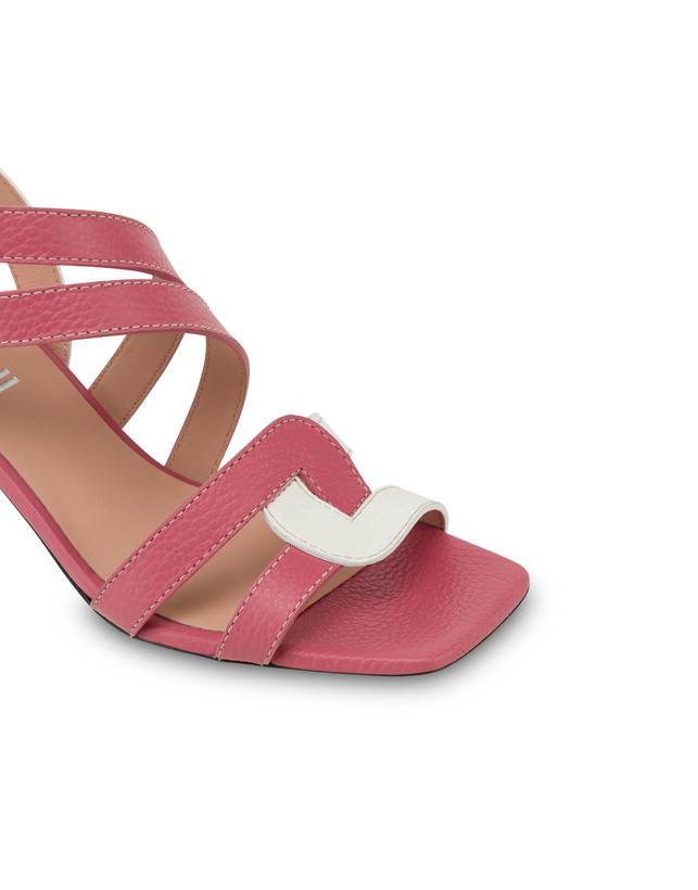 Pollini Sandali In Vitello Bicolore Interlock Peonia/bianco Negozi Online