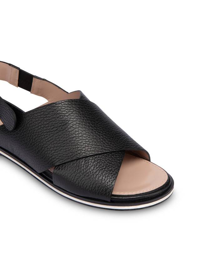 Pollini Sandali Flatform In Vitello Synthesis Nero Promozione Limitata